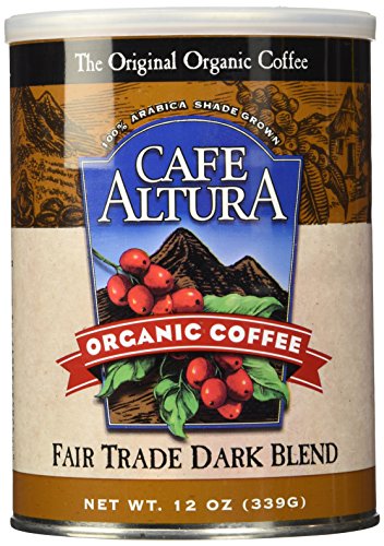 Caf√© Altura Organic Coffee, Fair Trade Dark Blend, Ground Coffee, 12 Ounce Can