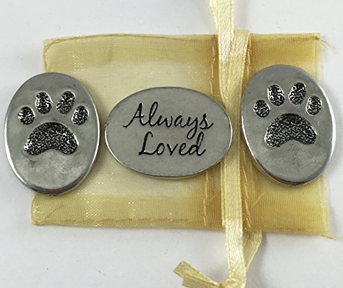 Basic Spirit Set of 3 Pet Paw Print Always Loved Inspiration Coins with Organza Bag