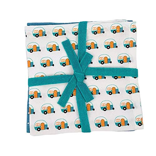 DEI 14476 Happy Camper Dish Cloth, 3-Piece Set, Cotton