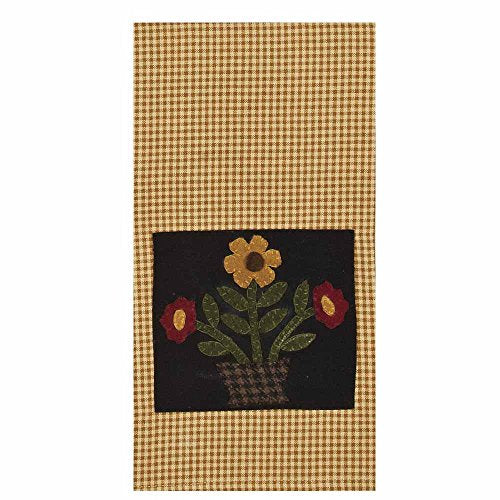 Home Collection by Raghu Blooms Black & Mustard Towel, 18" x 28"