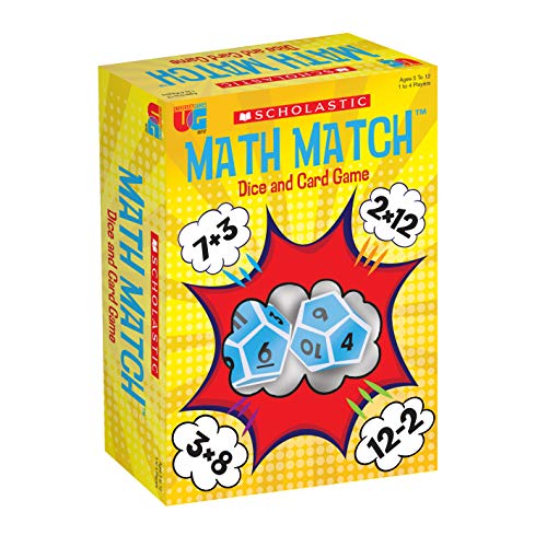 Scholastic Math Match Dice and Card Game The Ultimate Mental Math Match for Kids Ages 5 to 12 and 1 to 4 Players from University Games (00707)