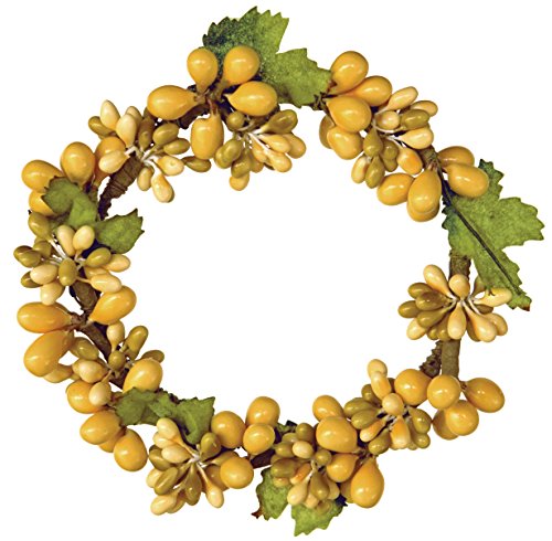 Great Finds B2413-3 LE 3" Bead Candle Ring, Lemonade, S/6