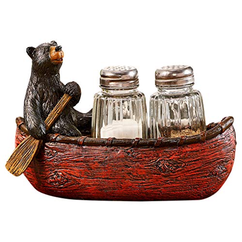 Giftcraft Resin Bear in Boat S & P Set