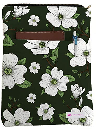 Shelftify Dogwood Flowers Book Sleeve - Book Cover for Hardcover and Paperback - Book Lover Gift - Notebooks and Pens Not Included