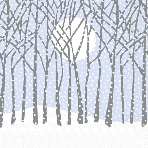 IHR Ideal Home Range Cocktail Disposable 3-Ply Paper Beverage Napkins, 5" x 5", Winter Solstice