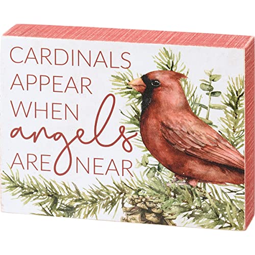 Primitives By Kathy 113618 Cardinals Appear When Angels are Near Box Sign, 8-inch Length
