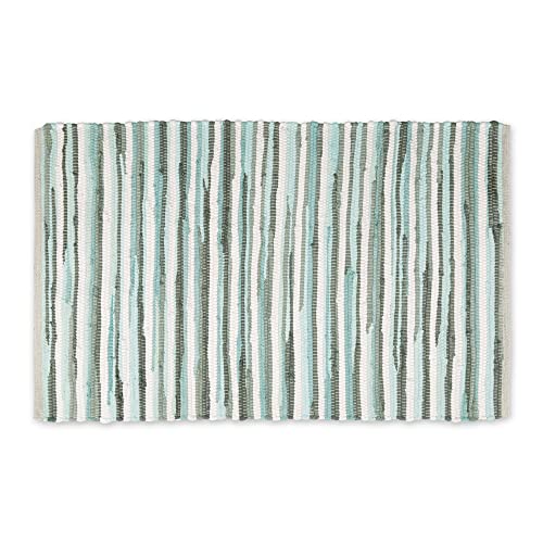 DII Chindi Home Collection Cotton Handwoven Slim Stripe Area Rag Rug, 2x3&