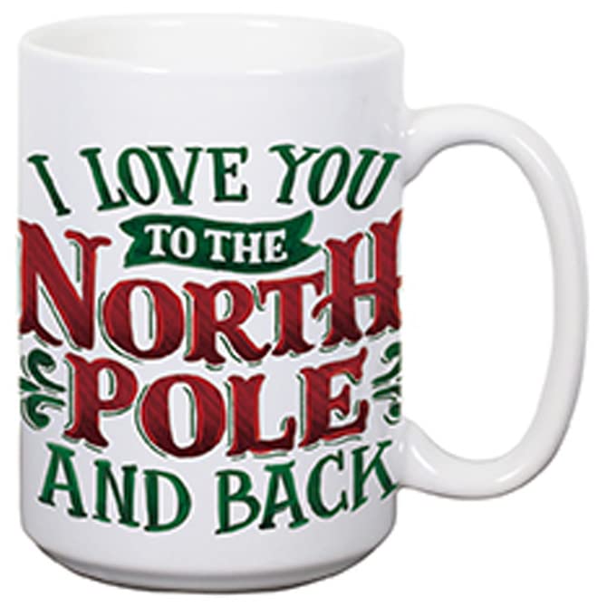 Carson Home North Pole and Back Boxed Mug, 5.25-inch Length, 15 oz., Ceramic