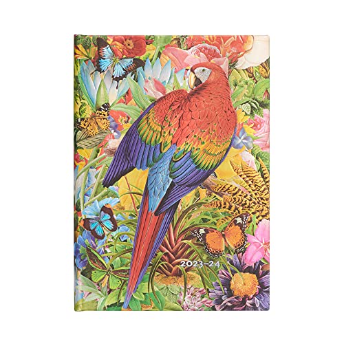 Paperblanks 2024 Tropical Garden 18-Month MIDI 208 Pg Horizontal Week-At-A-Time Nature Montages