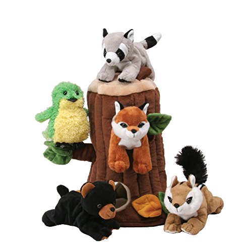Unipak Plush Treehouse with Animals - Five (5) Stuffed Forest Animals