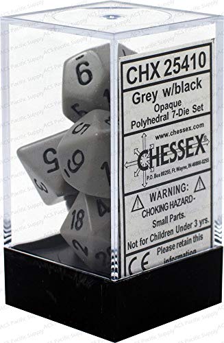 Chessex Polyhedral Dice: Opaque Grey