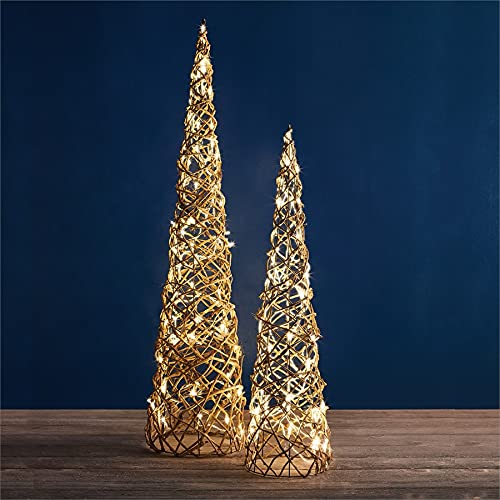 Napa Home & Garden Garden Collection-Napa Night Sky LED Rattan Topiaries, Set of 2