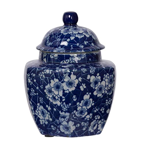 A&B Home Leith Set of Three Decorative Jars with White and Blue AV2092-DS
