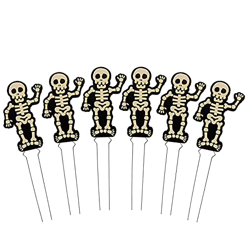 Fun Express Halloween Skeleton Sidewalk Signs - Set of 6 - Outdoor Yard Party Decor