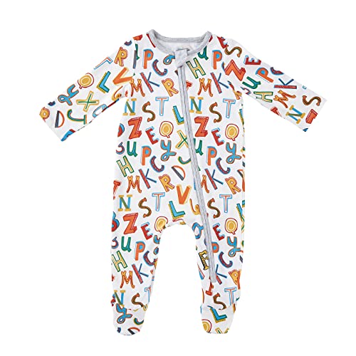 Mud Pie Alphabet Baby Pajamas, 0-3 Months