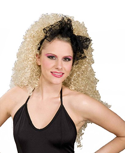 Forum Novelties Women's 80's Lace Novelty Hair Scarf, Black, One Size