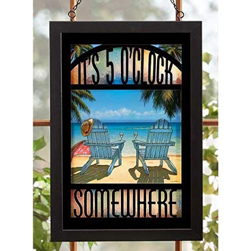 Wild Wings(MN) Wild Wings 5386498032 Stained Glass Art, 20-inch Height (It's 5 O'clock Somewhere)
