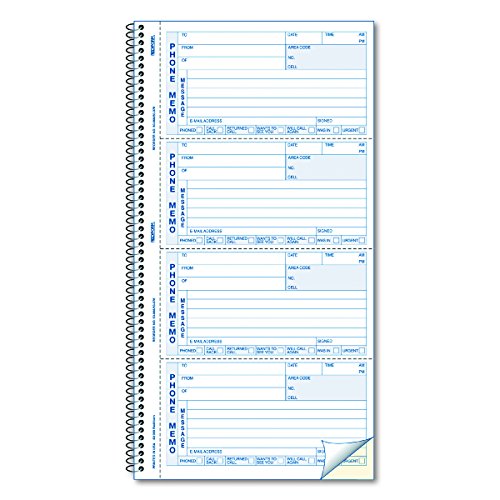 Rediform Telephone Message Book, 2.75 x 5 Inches, 4 Per Page, 400 Messages (50076)