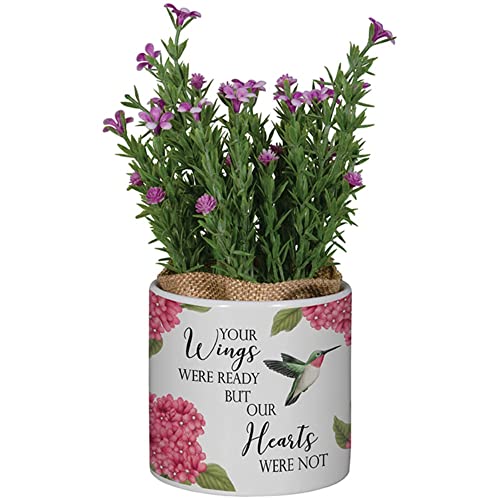 Carson Home 24871 Your Wings Planter with Artificial Flowers, 7.5-inch Height