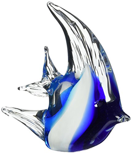 Unison Gifts StealStreet ZBD-569 Ss-Ug-Zbd-569, 4.5" Angel Fish Shaped Glass Blown Decorative Figurine, Baby Blue