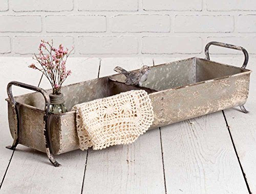 CTW Songbird Rustic Metal Two Compartment Divided Tray with Handles
