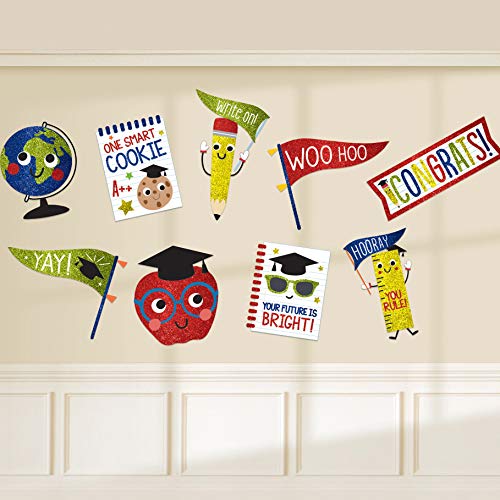 amscan Kiddie School Graduation Cutout Set-9 pcs, 30.4cm, Multicolor, 9 Pieces