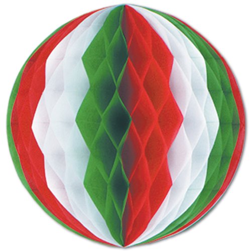 Beistle Tissue Ball, 19‚Äö√Ñ√π, Red/White/Green