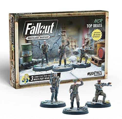 Modiphius Fallout Wasteland Warfare: NCR Top Brass - 3 Figure Set, RPG