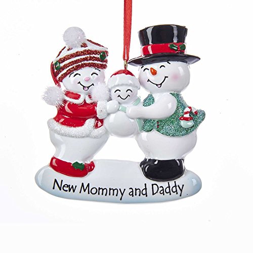 Kurt Adler New Mommy and Daddy Snow Family Decorative Hanging Ornament