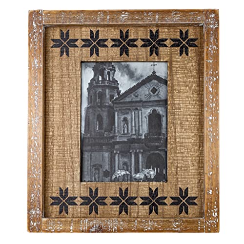 Foreside Home & Garden Black Print 5X7 Wood Photo Frame