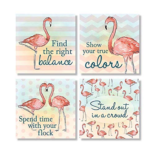 Carson Decorative Flamingo Square House Coaster Set