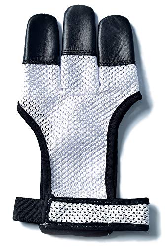 Universe Archery Polyester Glove | Handmade Shooting Hunting Three Finger Gloves | Recurve Bow Archery Polyester Gloves | Excellent Fitting (M)