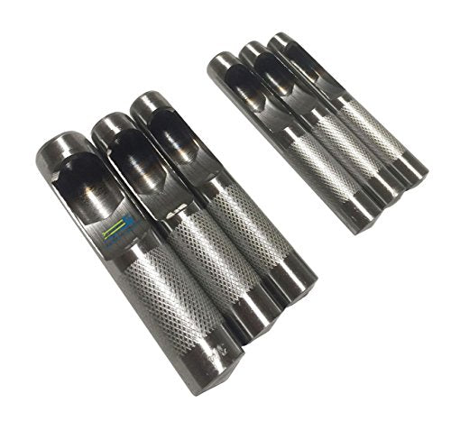 EZ Travel Distribution 6 Piece Hollow Punch Leather Grommet Hole Punch Steel Hollow Punch Metal, Plastic Hollow Punch