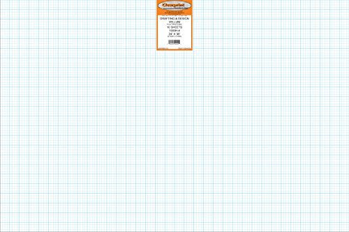 Chartpak Clearprint Vellum Sheets with 4x4 Fade-Out Grid, 24x36 Inches, 16 lb., 60 GSM, 1000H 100% Cotton, 10 Sheets Per Pack, Translucent White (10204228)