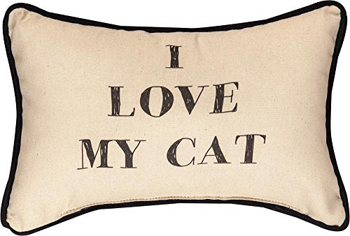 Manual I Love My Cat 12.5 x 8.5 Inch Decorative Word Pillow