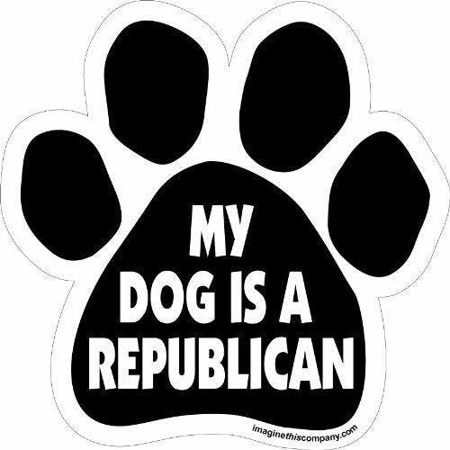 Imagine This Company Paw Car Magnet, My Dog is a Republican, 5-1/2-Inch by 5-1/2-Inch