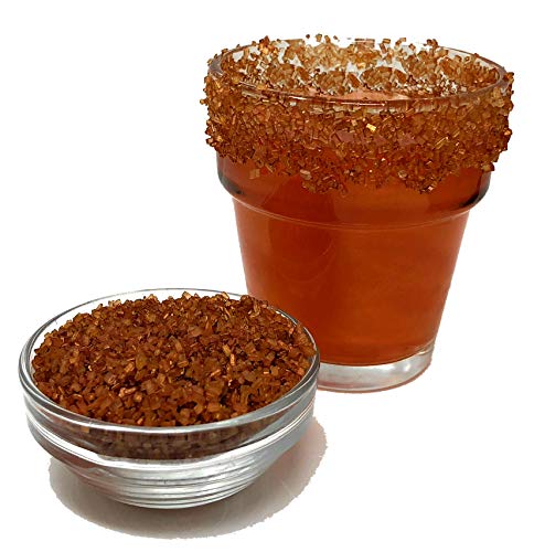 Ultimate Baker Snowy River Copper Cocktail Sugar - Kosher Certified Naturally Colored Copper Cocktail Rimmer (8oz, Large Crystal)