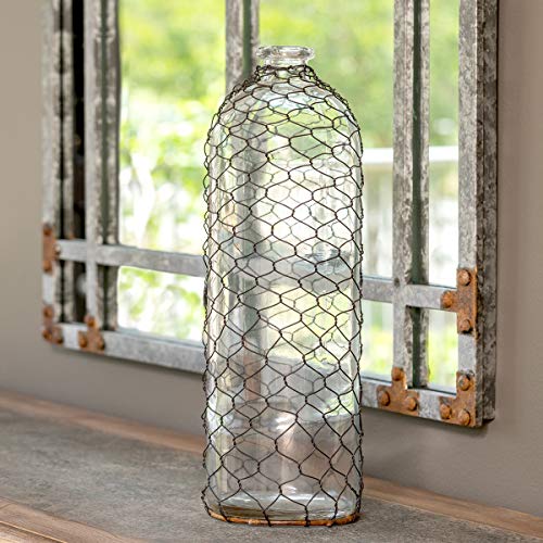 Park Hill Collection ECL80187 Bottle with Poultry Wire, 16-inch Height
