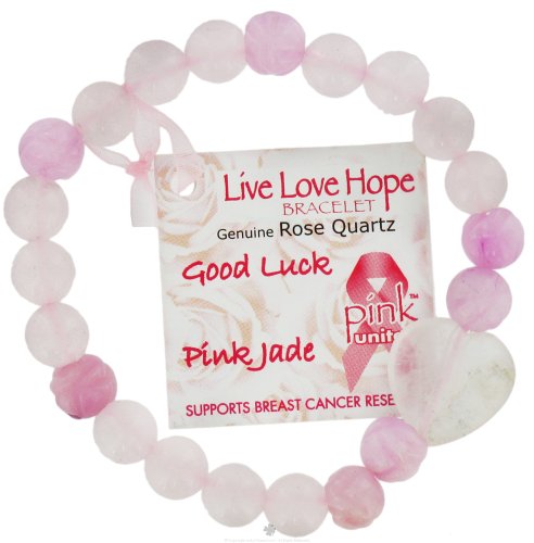 Zorbitz Inc. Pink United Rose Quartz Bracelet-Good Luck/Pink Jade Lotus Flower Pink United Bracelets