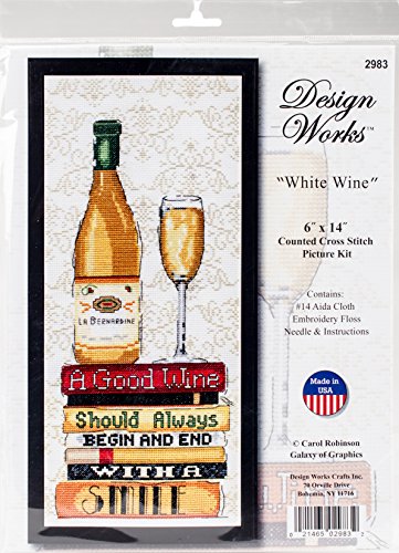 Design Works Crafts White Wine, 6 x 14 Counted Cross Stitch Kit