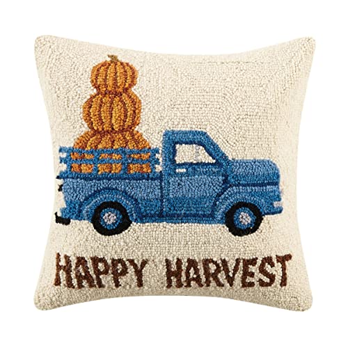 Peking Handicraft 31TG264C16SQ Happy Harvest Hook Pillow Poly Filled, 16-inch Length, Wool and Cotton