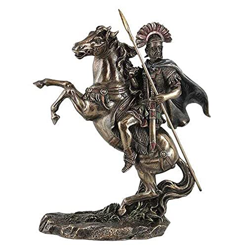 Unicorn Studio Bronzed Finish Roman Centurion on Horseback Statue
