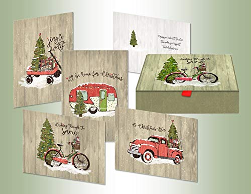LPG Greetings Performing Arts Keepsake Box, Full Color Inside Designs O Christmas Tree Stationery Paper, 87141-20