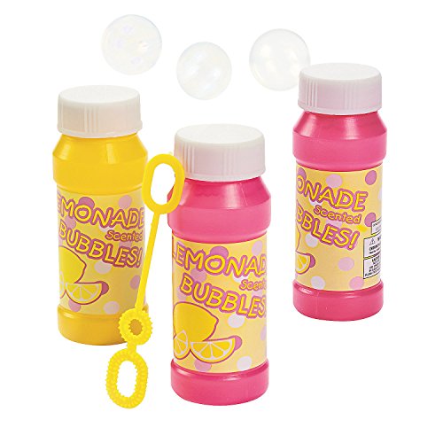 Fun Express Lemonade Scented Bubble Bottles 2OZ - Toys - 12 Pieces