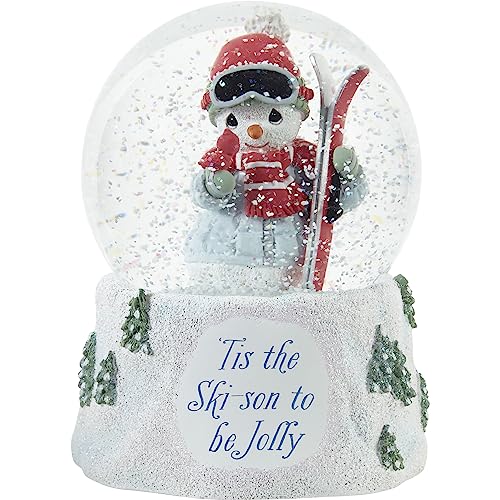 Precious Moments 231103 ‚Äö√Ñ√≤Tis The Ski-Son to Be Jolly Annual Snowman Resin/Glass Musical Snow Globe