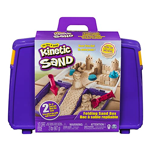 Spin Master Kinetic Sand, Folding Sand Box with 2 Pounds of Kinetic Sand