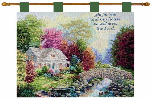 Manual Inspirational Collection 26 X 36-Inch Wall Hanging and Finial Rod, Autumn Tranquility with Verse by Nicky Boehme, 36 X 26-Inch