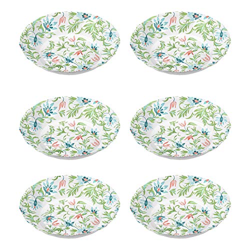 TarHong Chinoiserie Botanical Bowl, 7.8" x 2", 22 oz, Melamine, Set of 6