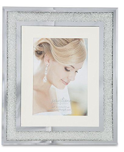 Pavilion Gift Company Glorious Occasions Crystal Wedding Picture Frame, 5" x 7", White