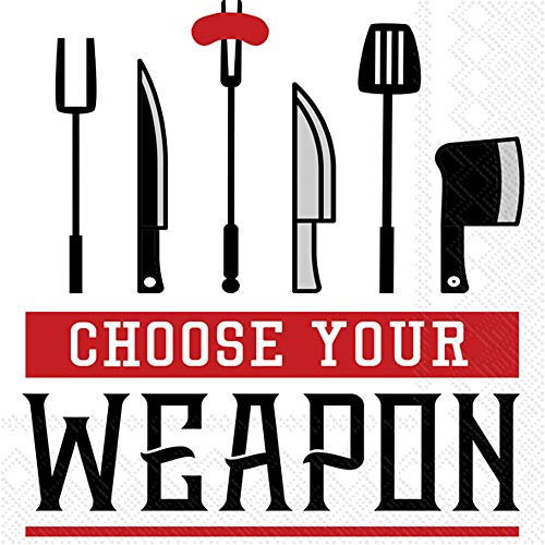 Boston International Eat Drink Host Paper Lunch Napkins, 20-Count, Choose Your Weapon